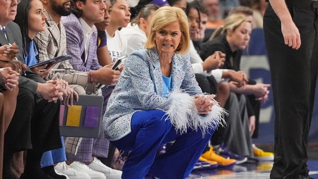 LSU Tigers coach Kim Mulkey during the SEC tournament final against South Carolina.